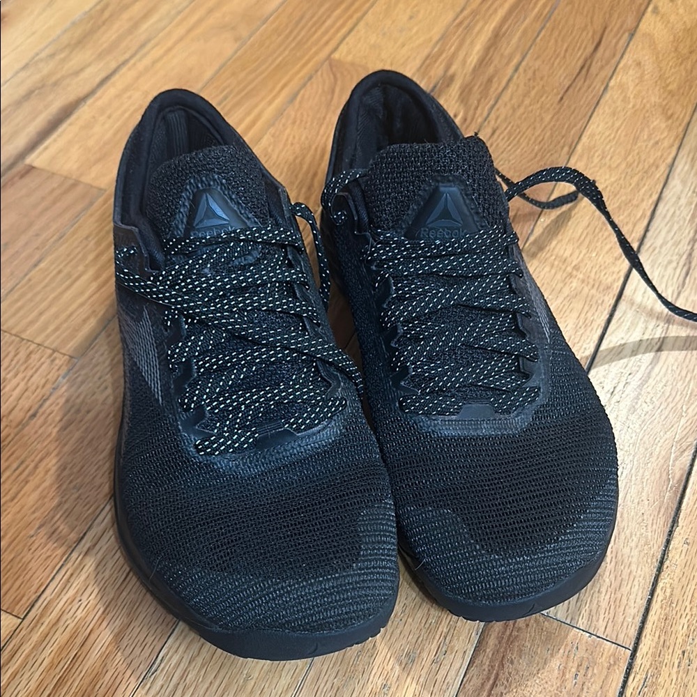 Reebok Black Athletic Shoes with Breathable Knit Design
